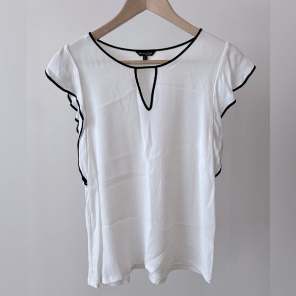Flowy Top - Massimo Dutti (Size S - White) Silk - Picture 1 of 3